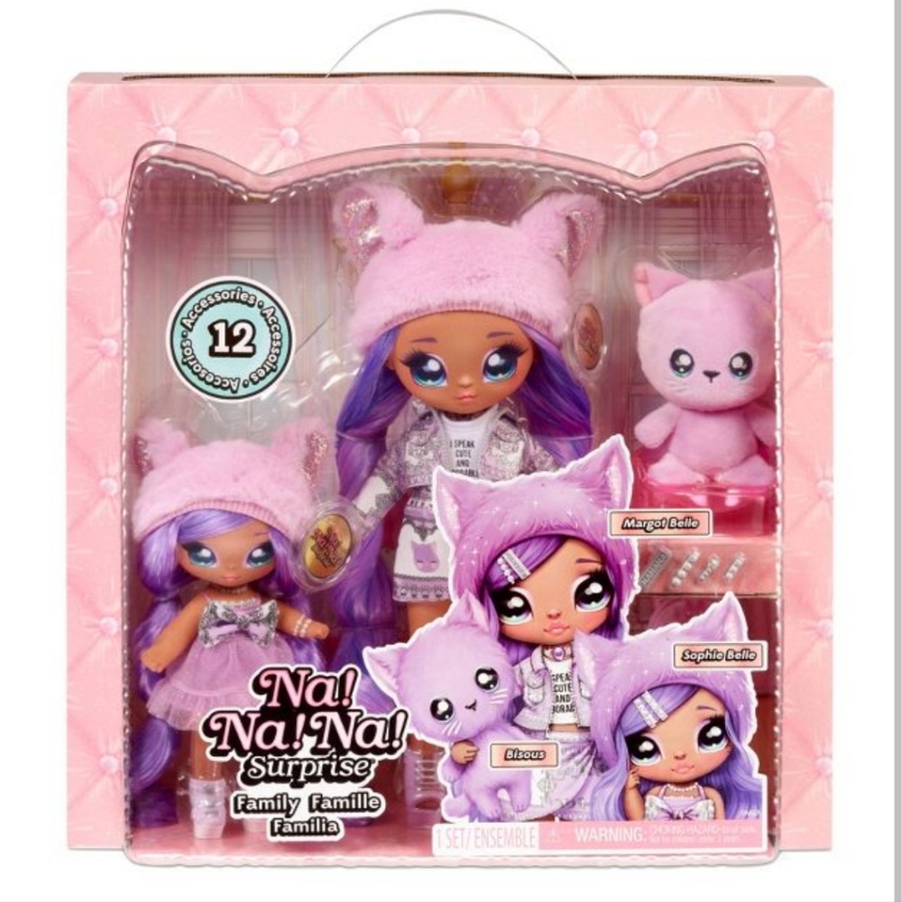 Na! Na! Na! Surprise Family Lavender Kitty Family Playset NIB